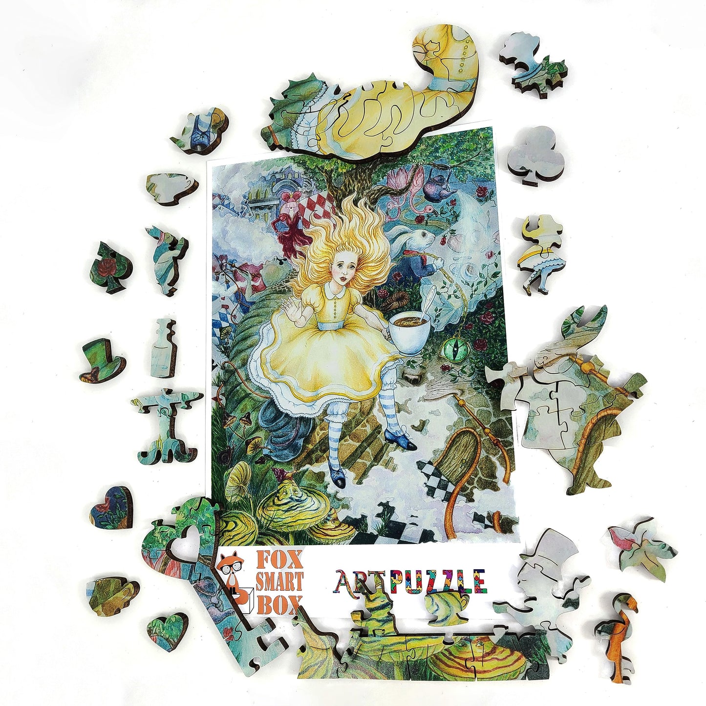 Wooden ?uzzle For Adults With Uniquely Shaped Pieces - Made In Usa By Foxsmartbox - 250 Pieces - Alice'S Fantasies