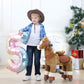 JoJoPooNy Ride on Horse Toy  Kids Ride on Toy for 3-6 Years Old  enhanced Riding Horse Plush Animal Toy  Walking Horse Toy with Wheels (27 Inch Height)