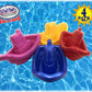 Matty'S Toy Stop Plastic Nesting/Stacking Tug Boats (11') Red, Blue, Pink & Yellow Gift Set Bundle, Perfect For Bath, Pool, Beach Etc. - 4 Pack