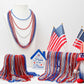 Huskein 120 Pcs 4Th Of July Necklace, 33'' Red Silver Blue Metallic Beaded Necklaces, Independence Day Party Accessories Patriot