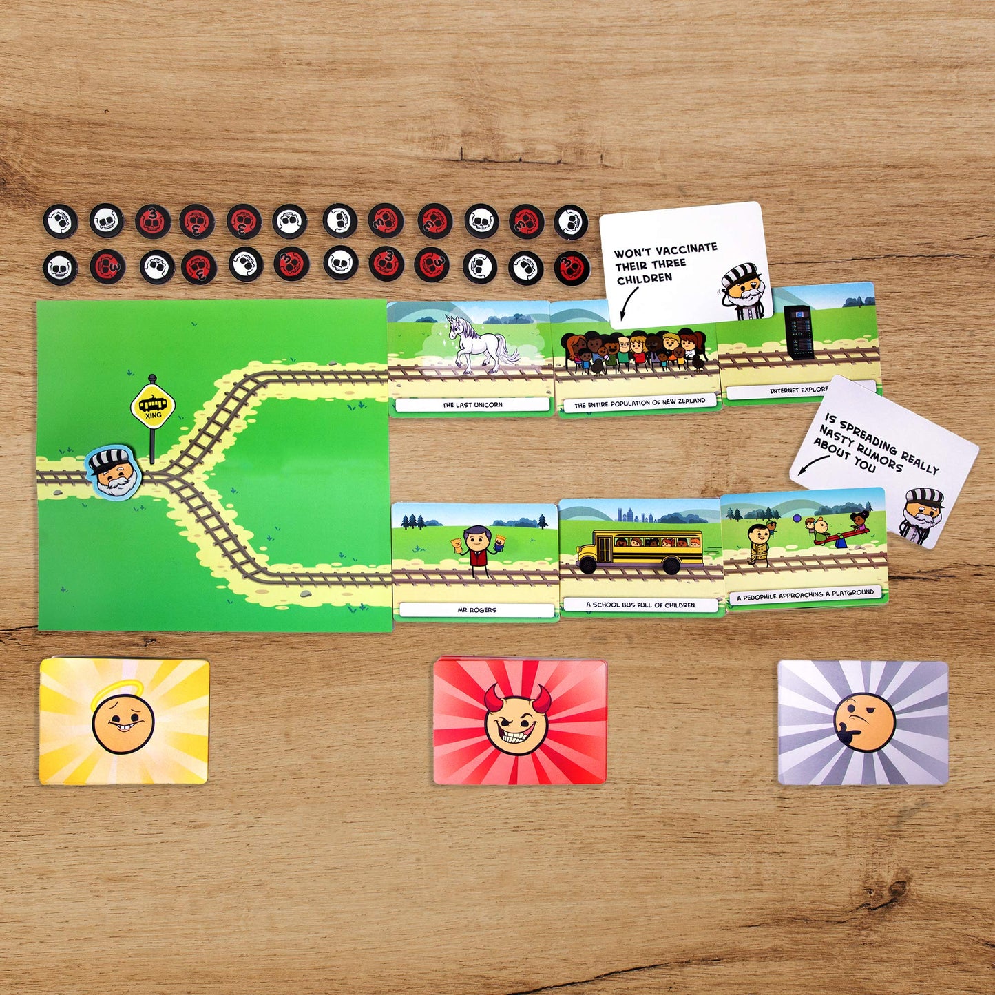 Skybound Trial by Trolley: an mature-themed Card Game of Moral Dilemmas and Murder | Party Game Games and Cyanide and Happiness | 3-13 Players  Ages 14 and Up