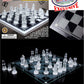 Matty'S Toy Stop Deluxe Clear & Frosted Glass Chess Set (10'') Small