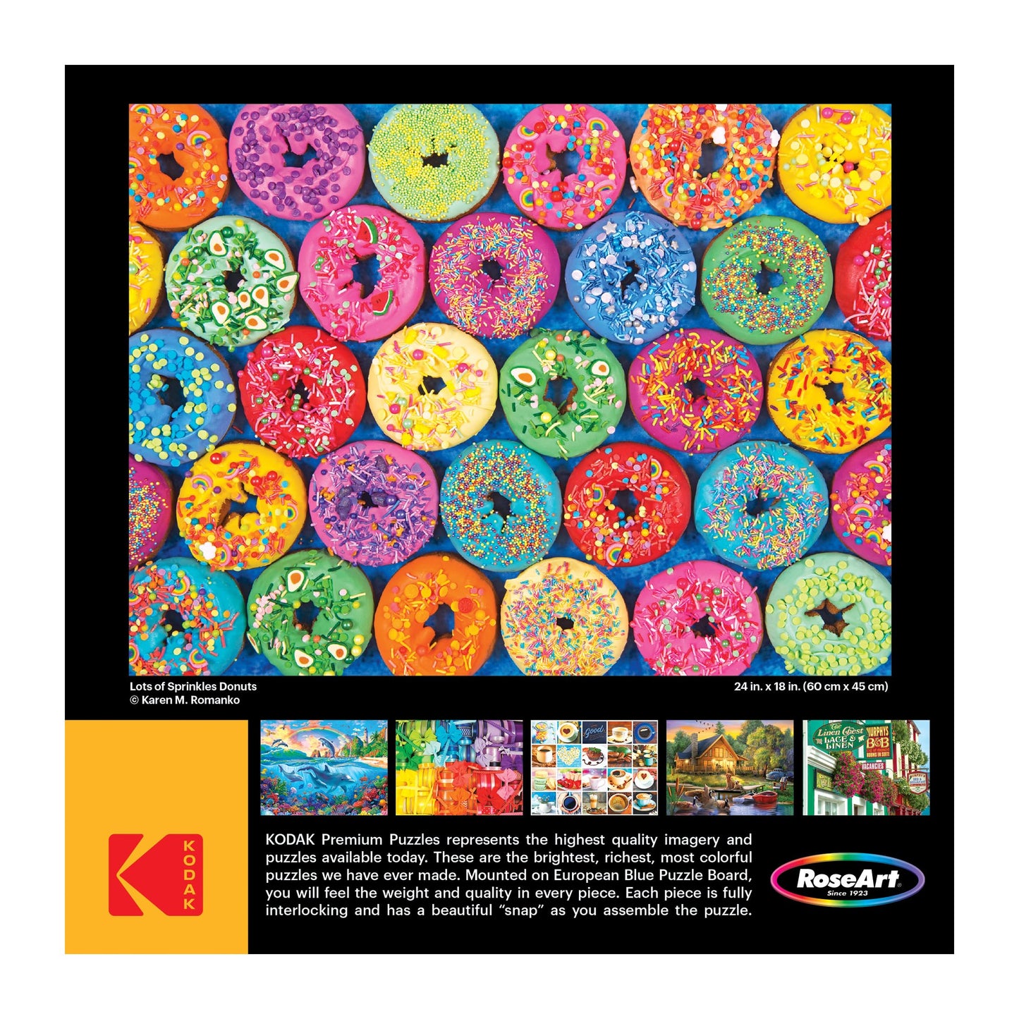 RoseArt 550 Piece Jigsaw Puzzle - Kodak Premium Lots of Sprinkles Donuts - Multi-colored Cardboard