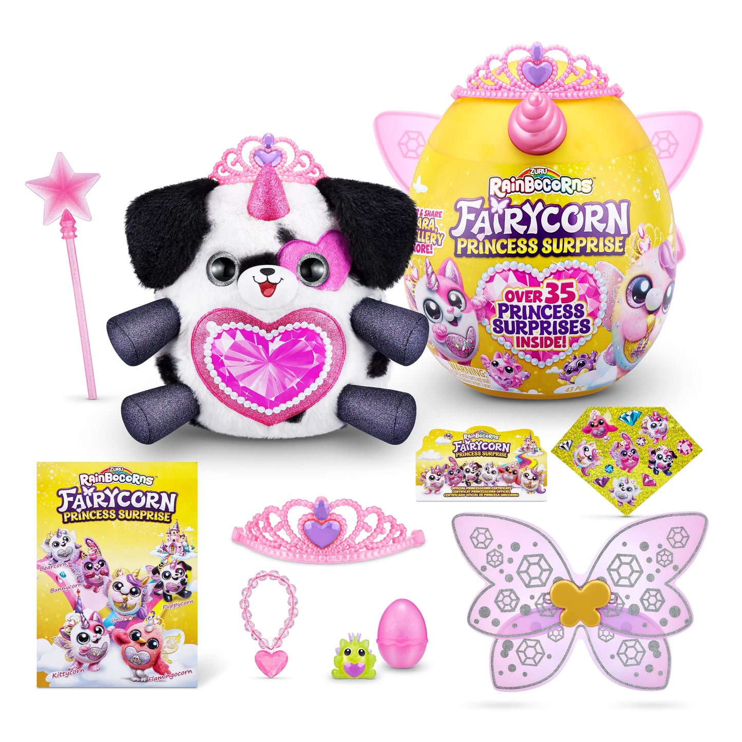 Rainbocorns Fairycorn Princess Surprise (Puppy) By Zuru 11' Collectible Plush Stuffed Animal, Surprise Egg, Wearable Fairy Wings, Magical Fairy Princess, Ages 3+ For Girls, Children