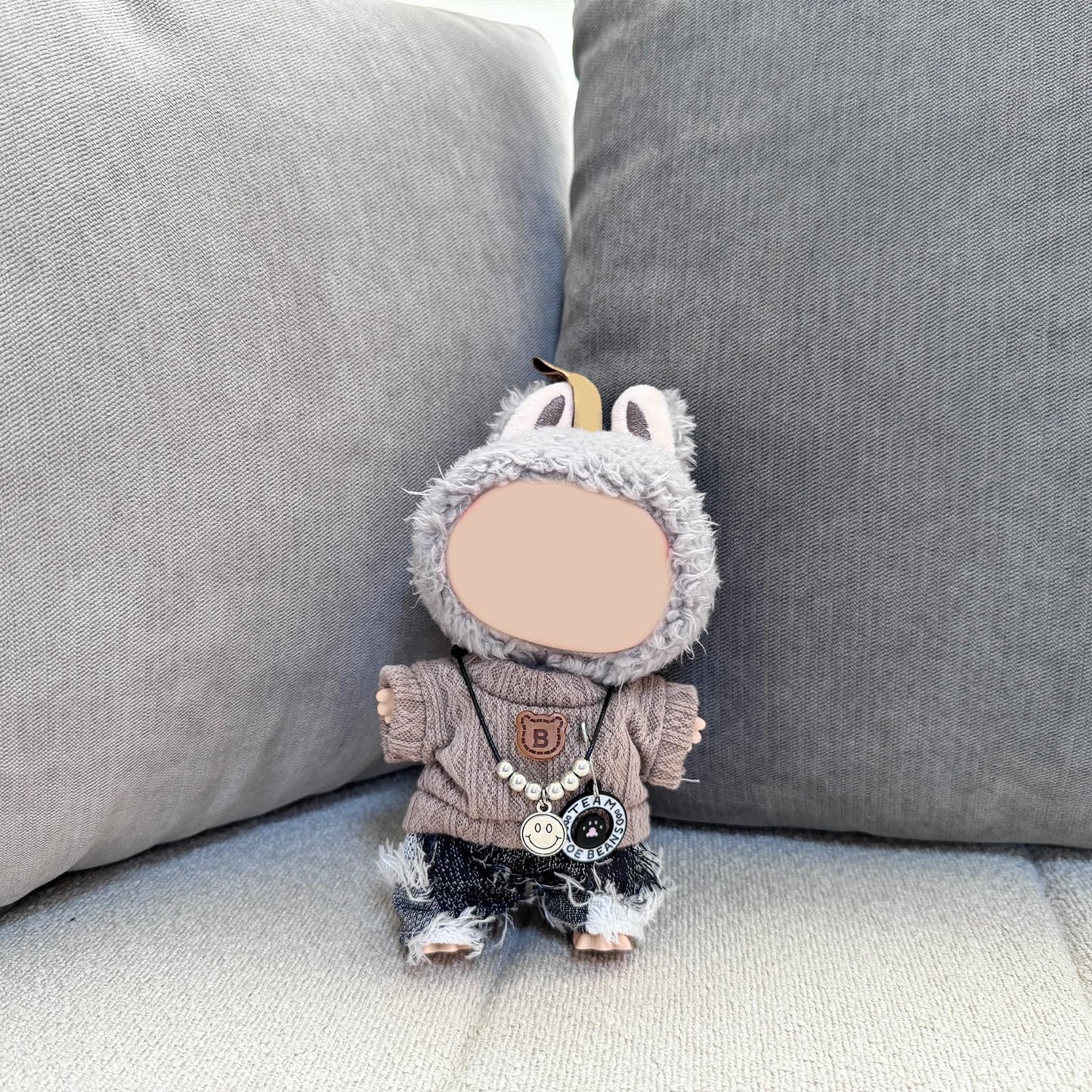 17cm Doll Clothes Set(NO Doll) - Cute Knit Sweater & Handcrafted Crochet Skirt  enhanced Fashion Dresses  Soft Stretch Fabric Costume Accessories Suit