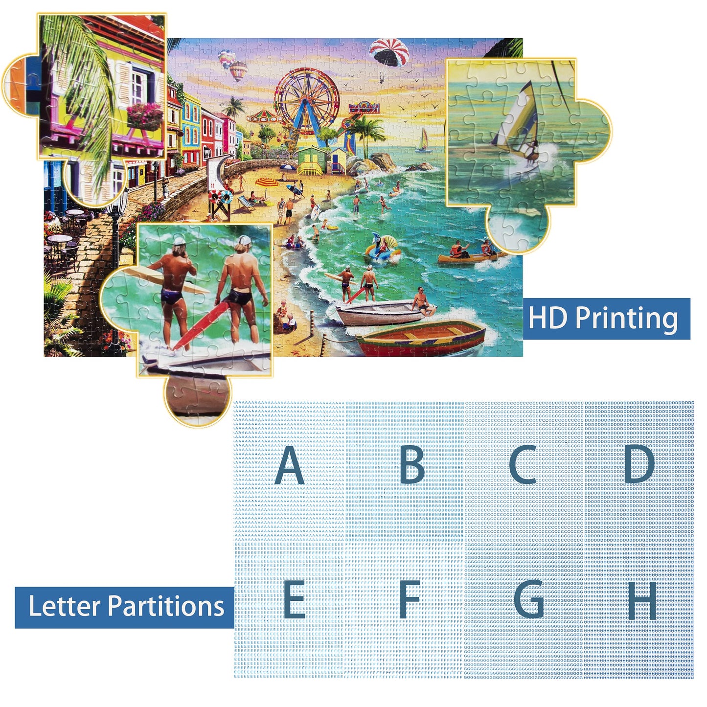 Lavievert Jigsaw Puzzle 1000 Piece Puzzle For Adults And Kids - Beach, Happy Vacation