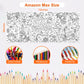 Ohome Thanksgiving Giant Coloring Poster/Tablecloth-Thanksgiving Crafts For Kids-30 X 72 Inches Jumbo Paper Coloring Banner Than