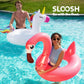 SLOOSH 2-Pack Unicorn Flamingo Pool Floats - Inflatable Pool Floaties Swimming Party Decorations, Fun Float Swim Rings Floating