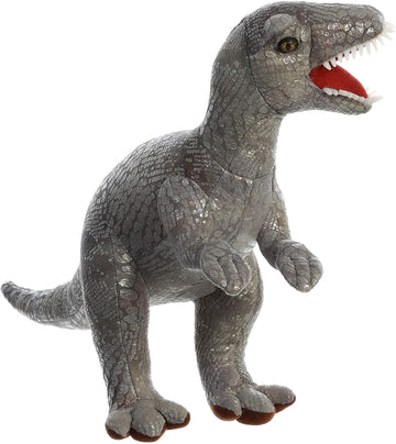 Aurora® Ferocious Dinos & Dragons Velociraptor Stuffed Animal - Prehistoric Fun - Cuddly Companions - Gray 12 Inches