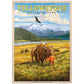 MyPuzzle Yellowstone National Park - Hayden Valley Bisons  Vintage Travel Poster - enhanced 1000 Piece Jigsaw Puzzle for mature-themeds