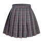 Girl'S School Uniform Plaid Pleated Costumes Skirts (M, Grey Mixed White)