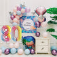 Smlpuame 40 Inch Number Balloons 0-9 Rainbow Gradient Large Number 80 Balloons, Digital Balloons For Birthday Party Celebration