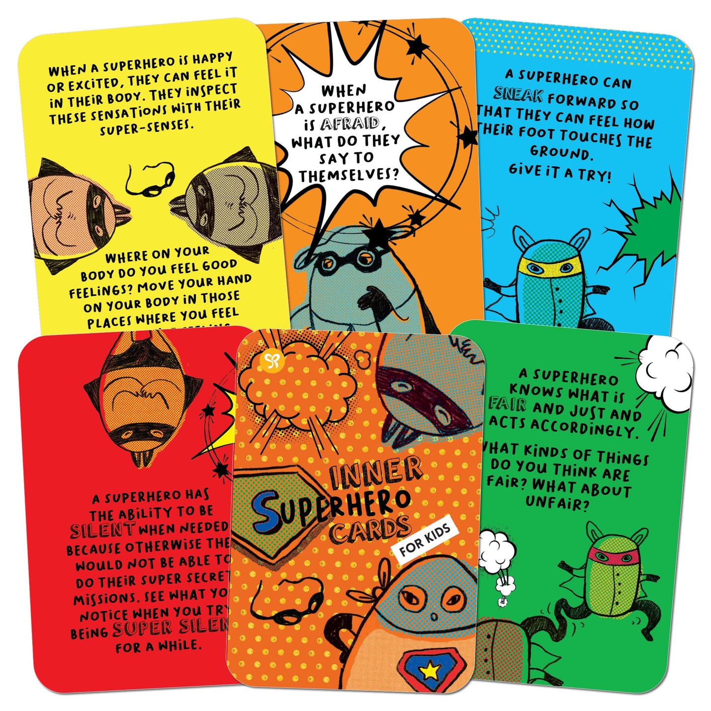 Sunny Present Inner Superhero Cards for Kids - 42 Action Cards to Learn Important Skills Through Play: Emotion & Communication Skills  Discover Talents