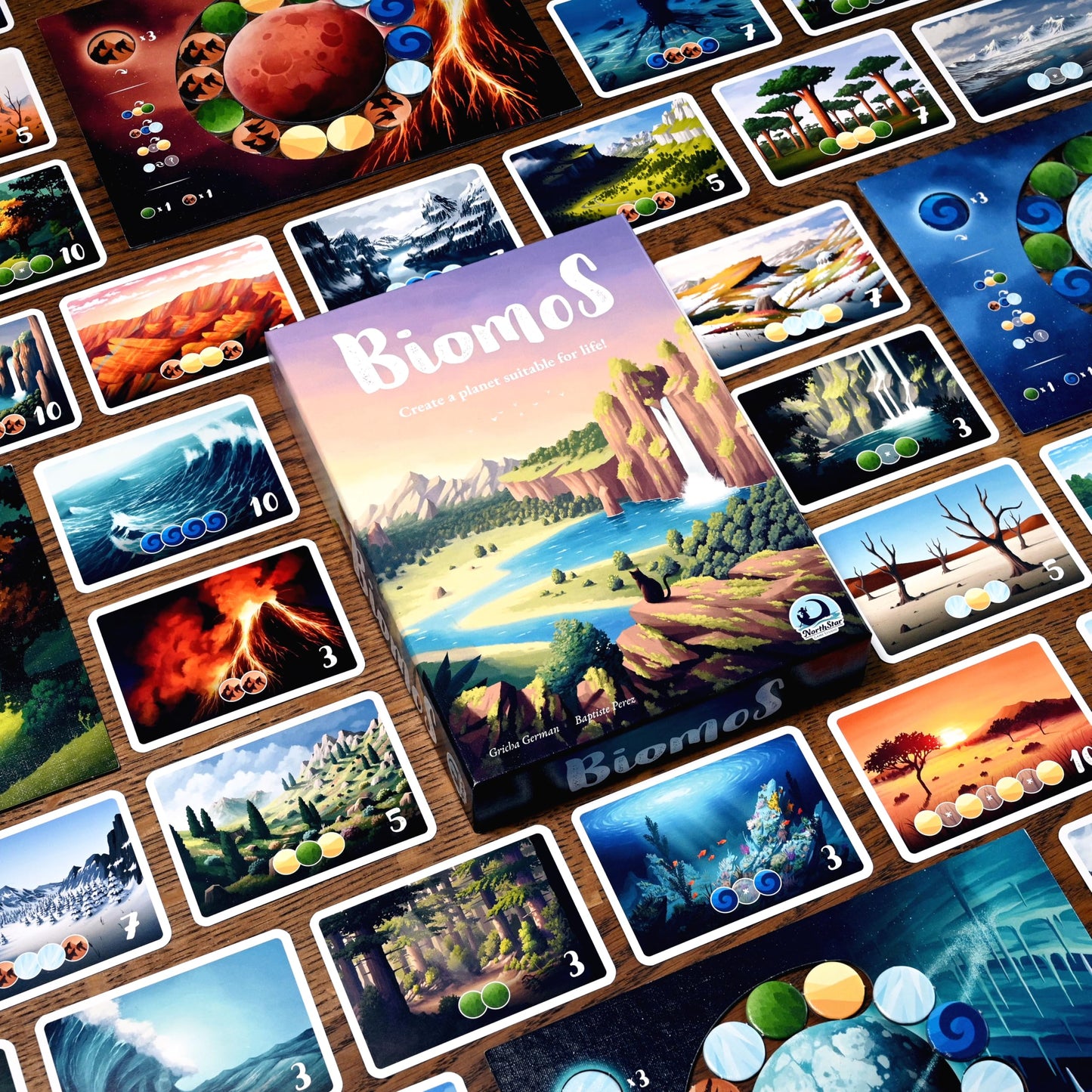 Northstar Game Studio Biomos Board Game | Easy to Learn Strategy Game for Adults, Kids, Families, Couples or Solo | Create Plane