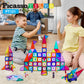 PicassoTiles 121 pc Master Builder Magnetic Building Block Construction Set Magnet Tiles Blocks with Car Truck, 2 Character Acti