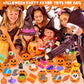 48 Halloween Toys Pack with Pumpkin Box, Halloween Party Favors Gifts for Kids, Squishy Mochi Toys in Bulk with Bubble Push it K