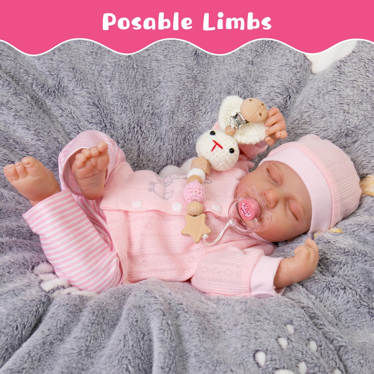 Milidool Lifelike Reborn Baby Dolls-18 Inch Sleeping Realistic Newborn Baby Dolls, Soft Cloth Body With Feeding Toy For Kids Age