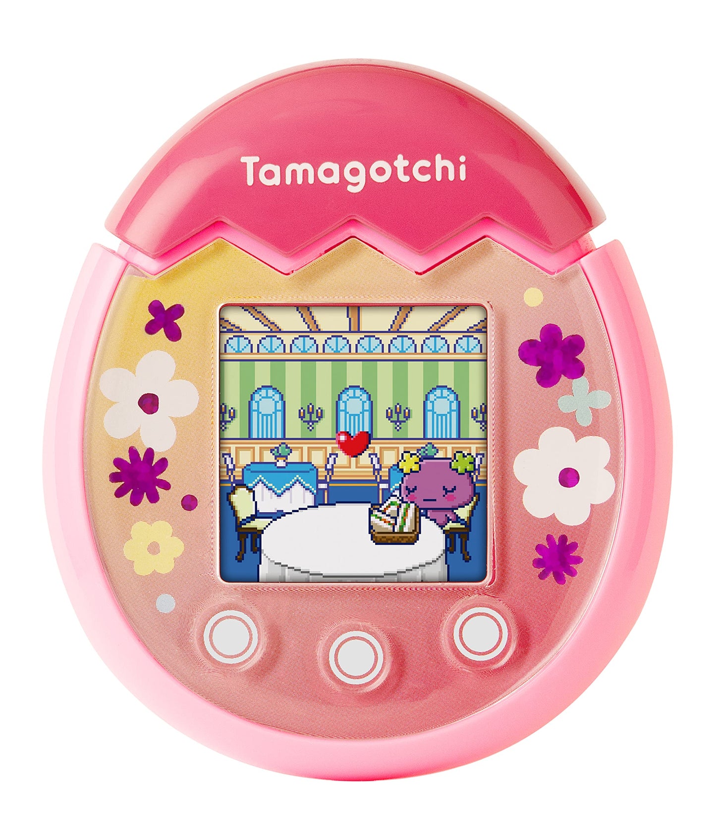 Tamagotchi 42901 Bandai Pix The Next Generation Of Virtual Reality Pet With Camera, Games And Collectable Characters-Floral, Pink