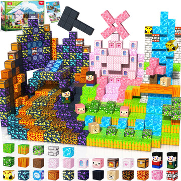 Graceduck Magnetic Blocks - 200 Pcs Build Dark Adventure Forest Castle - Magnetic Toys For Montessori Toddler Christmas Birthday