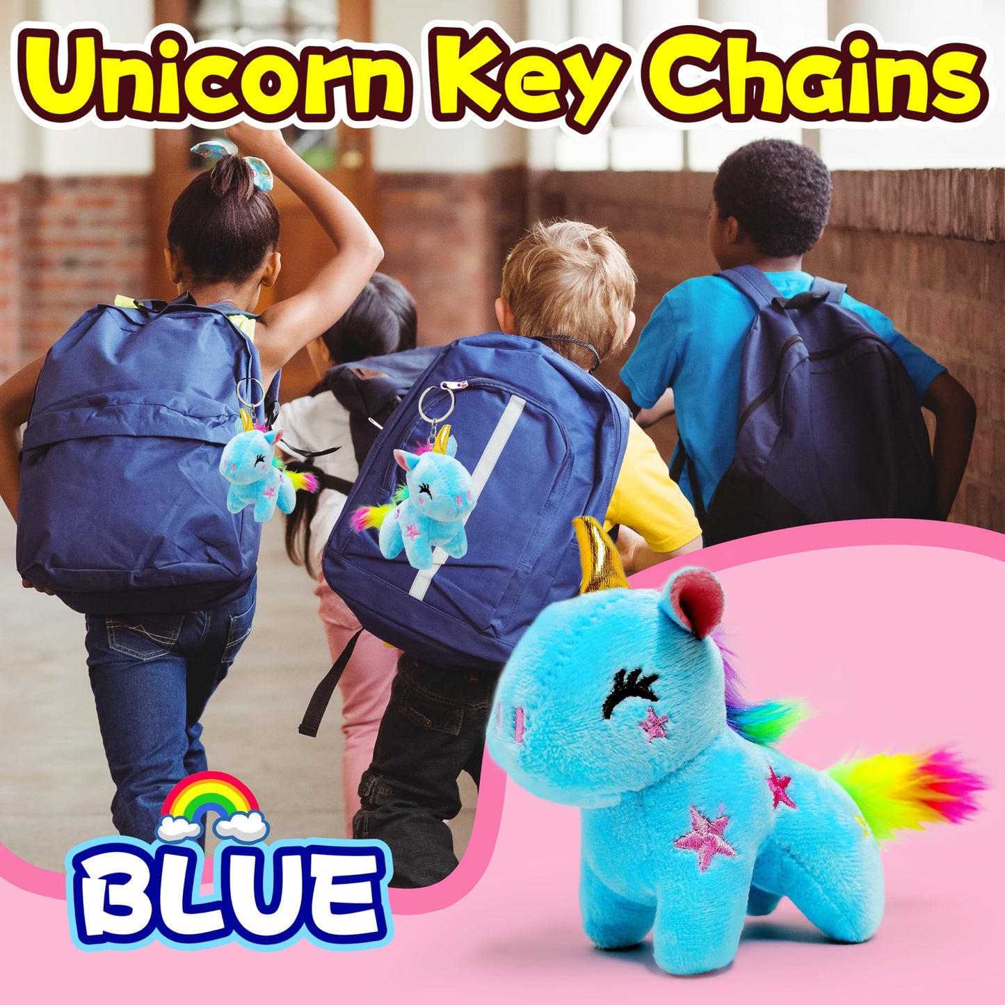 Blue Unicorn Stuffed Animals For Kids And Adults, Mini Plush Toys Key Chain, Cuddly Unicorns Plush Toy, Soft And Fun Stuffed Ani