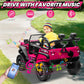 JOYRACER 2 Seater Ride On Toys Car for Big Kids  24V Electric Vehicles w/20'' Large Seat  4X200W Engines  4WD/2WD Switchable  4-Wheeler Suspensions  24v Ride On Trucks for Girls w/Music  Rose Red