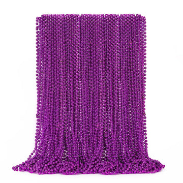 Eoboh 50Pcs Mardi Gras Beads, Purple Bead Necklace Party Favors, 33'' Necklaces, Festival Parade Throw Accessories For Halloween