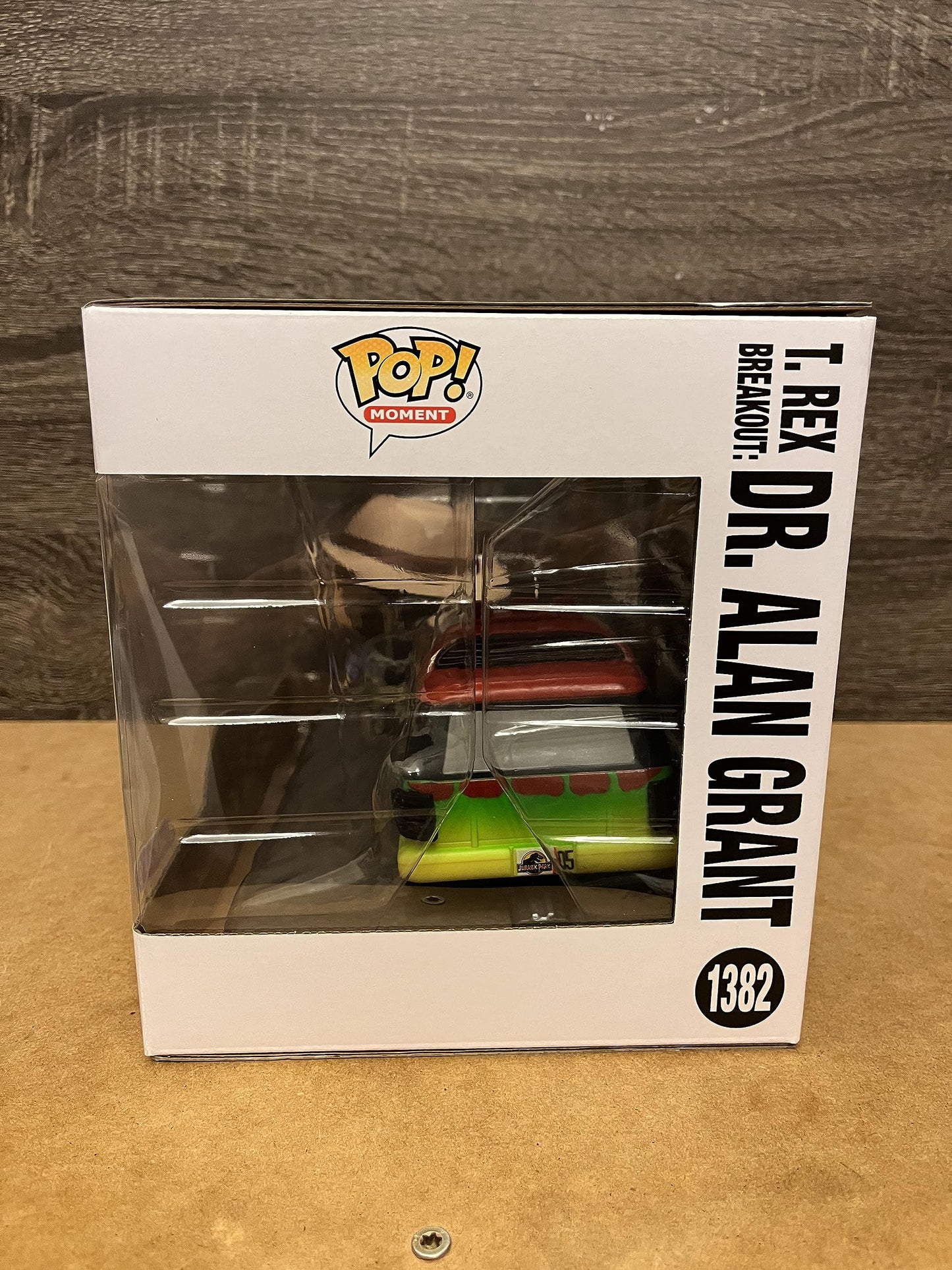 Funko POP! Moments Jurassic Park T-Rex Breakout with Dr. Grant #1382 - Green & Gray