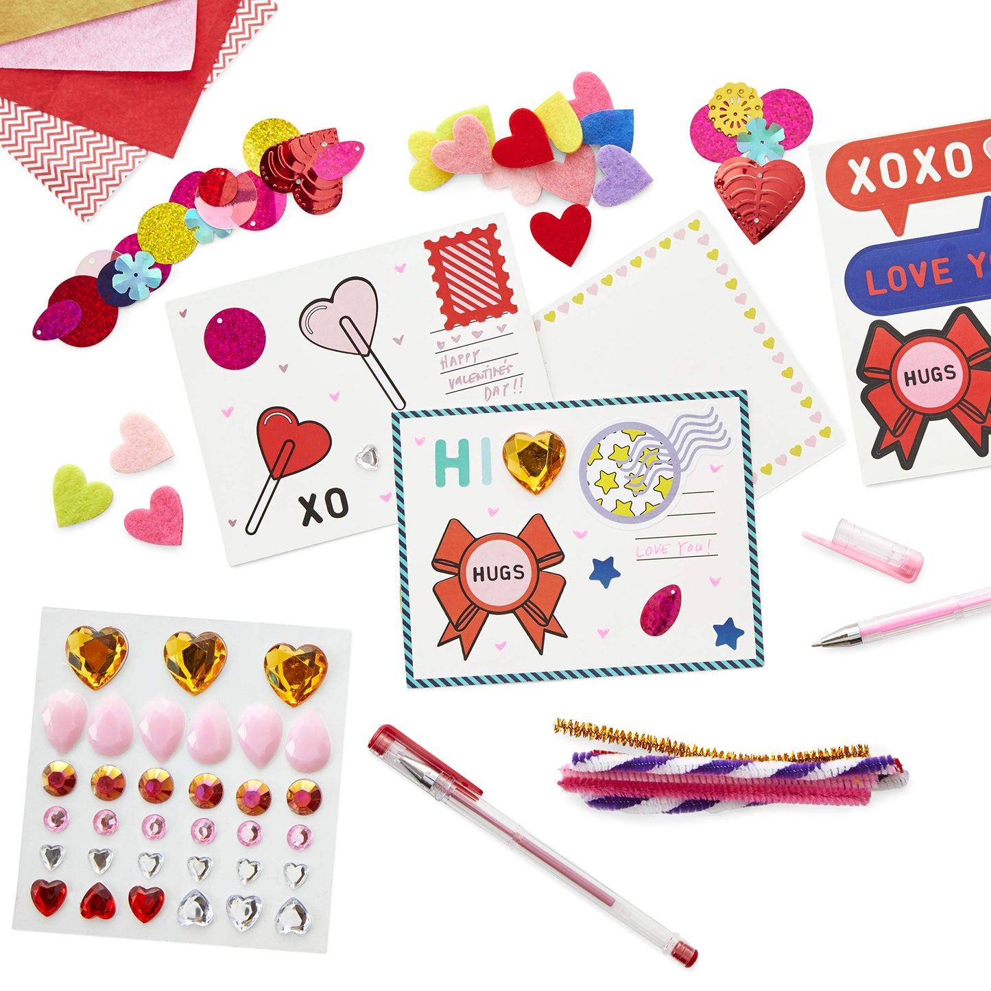 Kid Made Modern Valentines Day DIY Craft Kit for Kids - (250+ Pcs) Bulk Mailbox & Card Making Creative Arts and Craft Activity