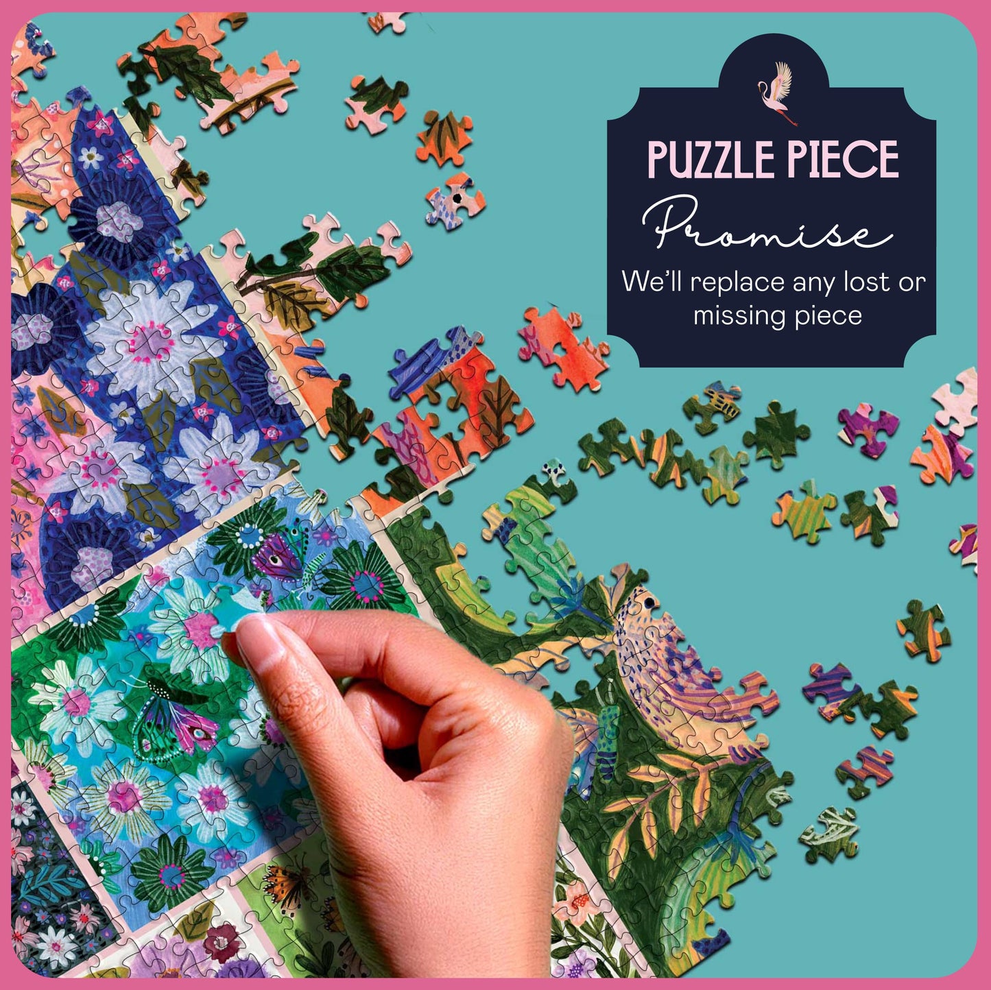 Elena Essex Jigsaw Puzzles 1000 Pieces - Nature's Garden, Puzzle 1000 Pieces, Puzzles for Adults, Colorful Animal Bird Flower Bu