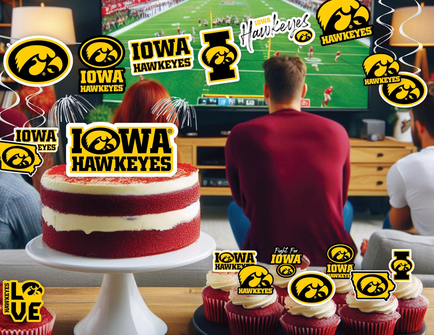 Iowa Hawkeyes Party Supplies (42 Pieces) For University Of Iowa Graduation, Tailgating And Birthday Party Decorations With Banne