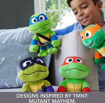 Mattel Teenage Mutant Ninja Turtles: Mutant Mayhem Leonardo Plush Toy, 8 Inch Blue Masked Soft Doll Of Tmnt Movie Character Leader Leo