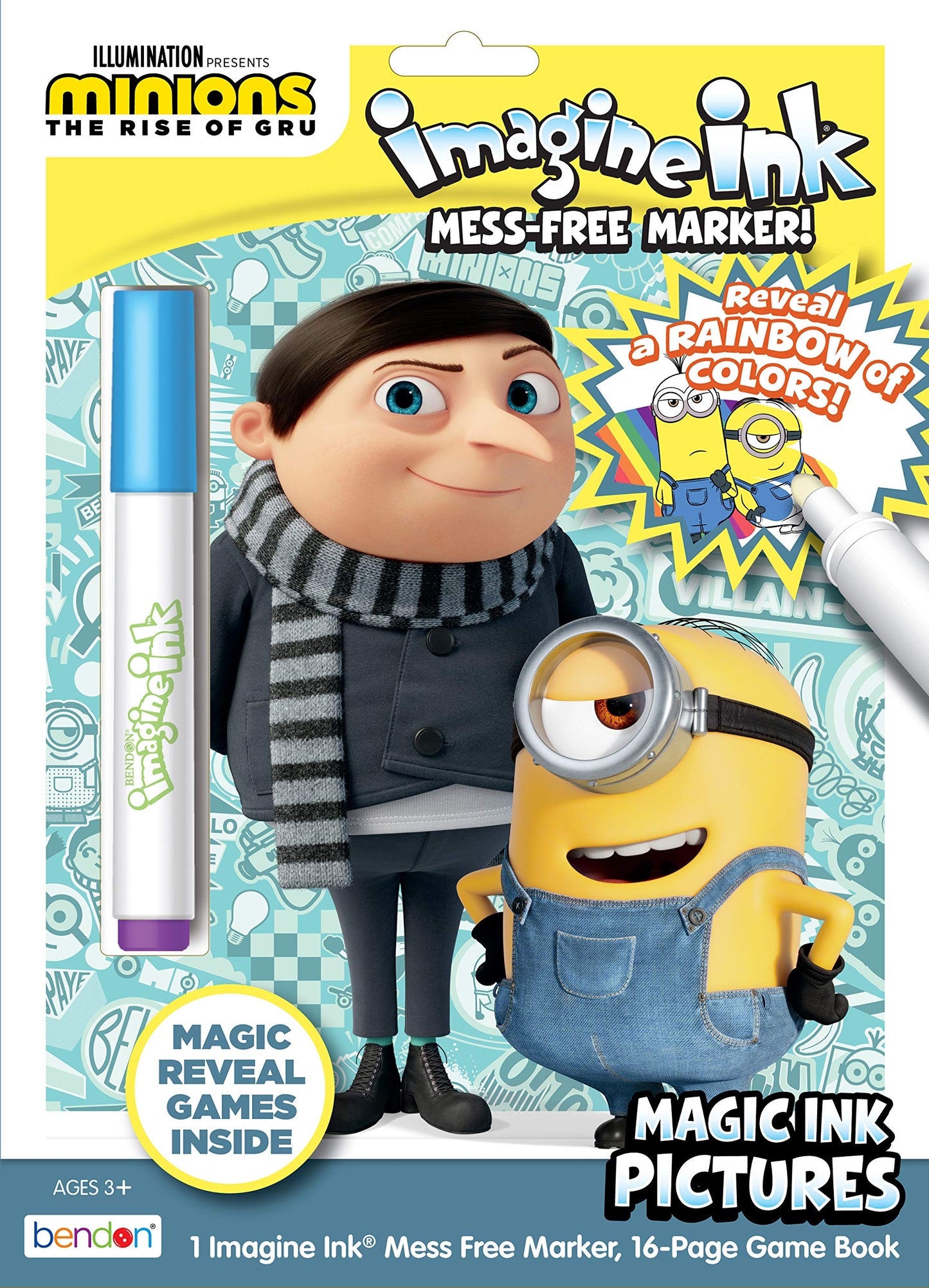 Despicable Me Minions Rise of Gru 16-Page Imagine Ink Coloring Book with Mess Free Marker 48405