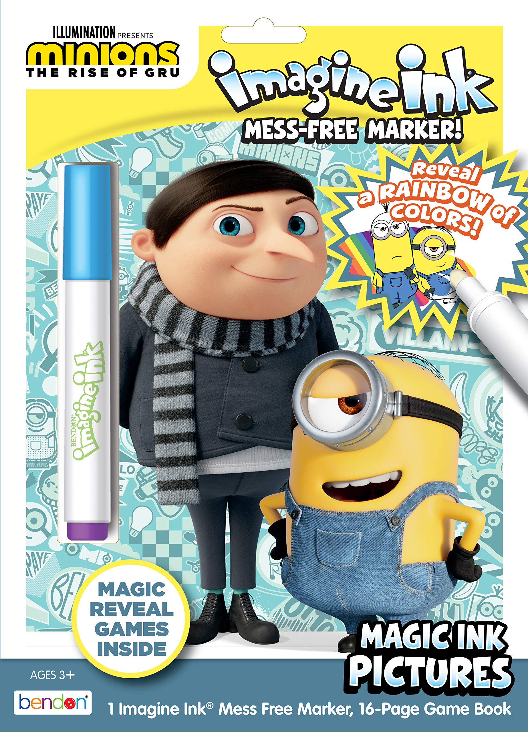 Despicable Me Minions Rise of Gru 16-Page Imagine Ink Coloring Book with Mess Free Marker 48405
