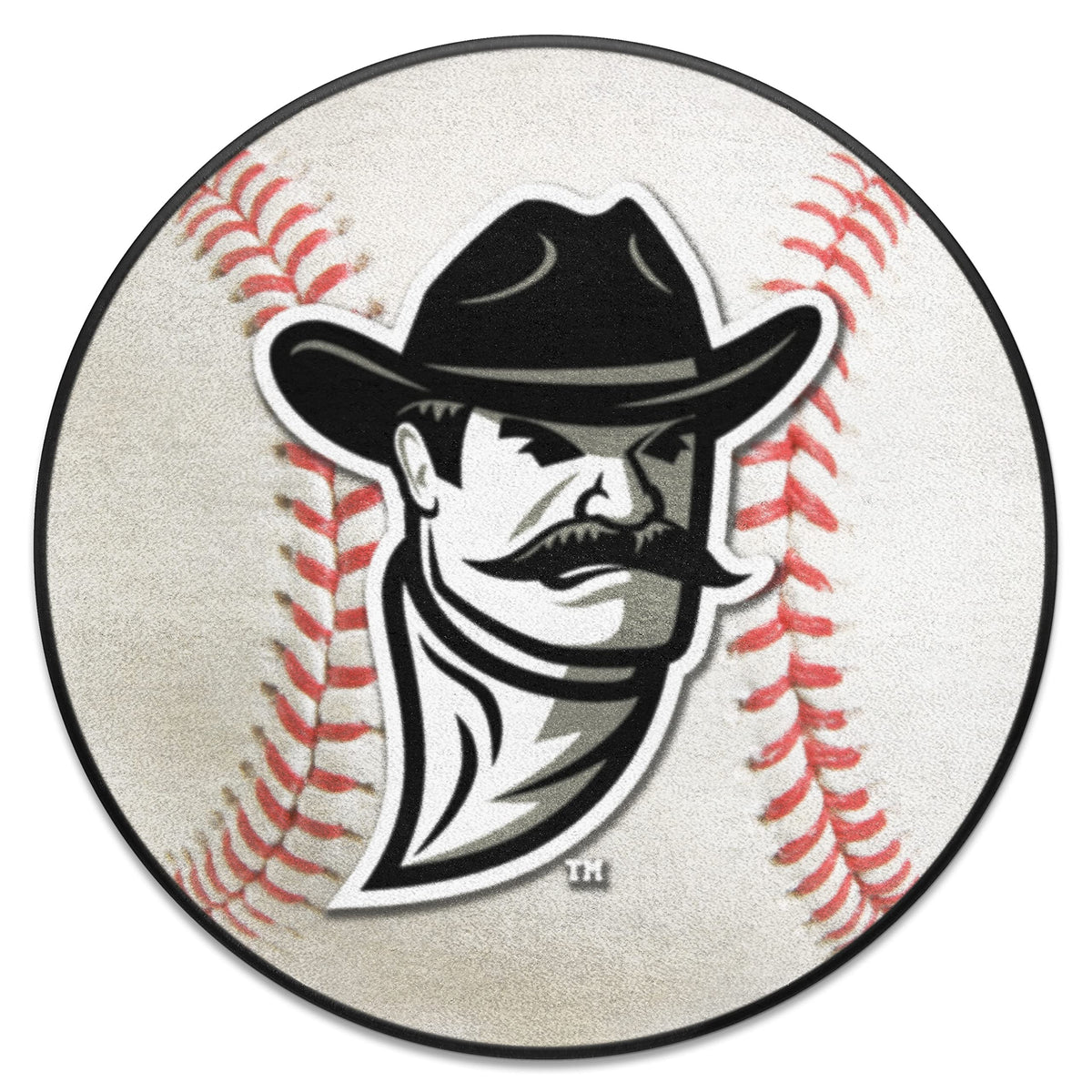 FANMATS 4222 New Mexico State Lobos Baseball Shaped Accent Rug - 27in. Diameter