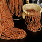 Eoboh 100Pcs Mardi Gras Beads, Orange Bead Toy Necklaces Party Favors, 33'' Necklaces Costume Accessories, Festival Parade Throw