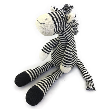 Ice King Bear Zebra Stuffed Animal Soft Plush Toy 10 Inches (Hand Knitted)