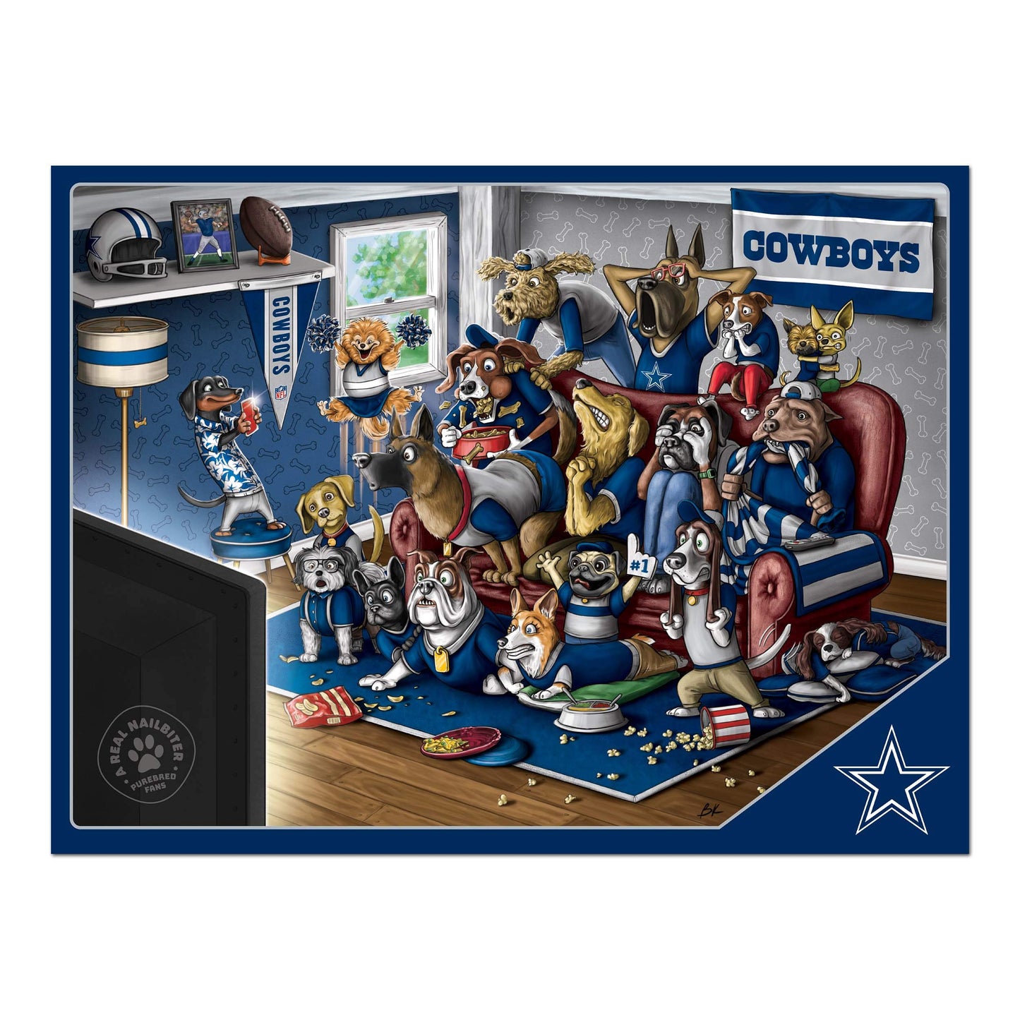 Youthefan Nfl Dallas Cowboys Purebred Fans 500Pc Puzzle - A Real Nailbiter