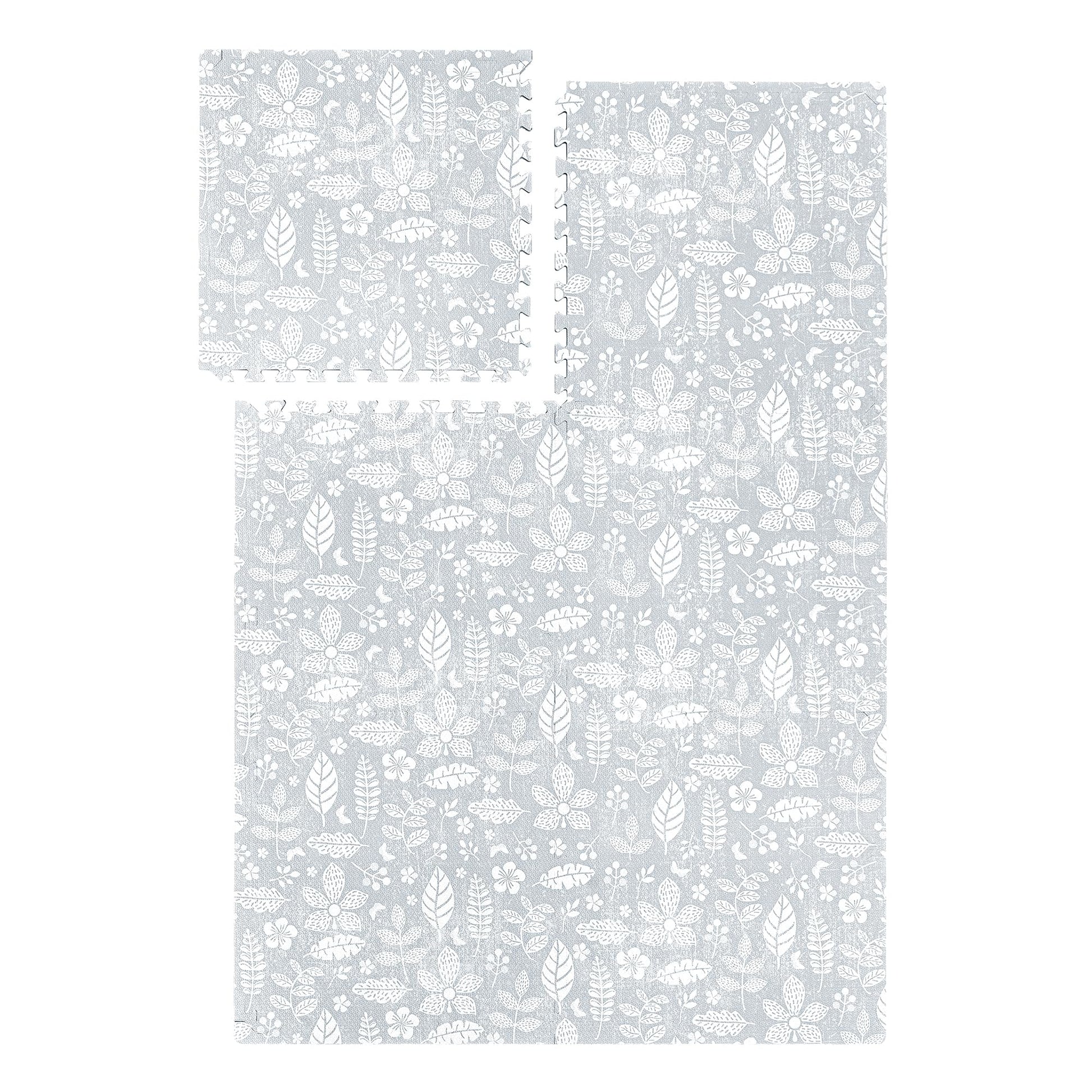 Popsykosy enhanced Exercise & Baby Foam Play Mats - Stylish & Large Non-Toxic Puzzle Floor Mat - 6 Tiles - Spacious 6ft x 4ft - Peel-Resistant Reinforced Ver. - Soft  Thick  Waterproof - Tranquil Gray