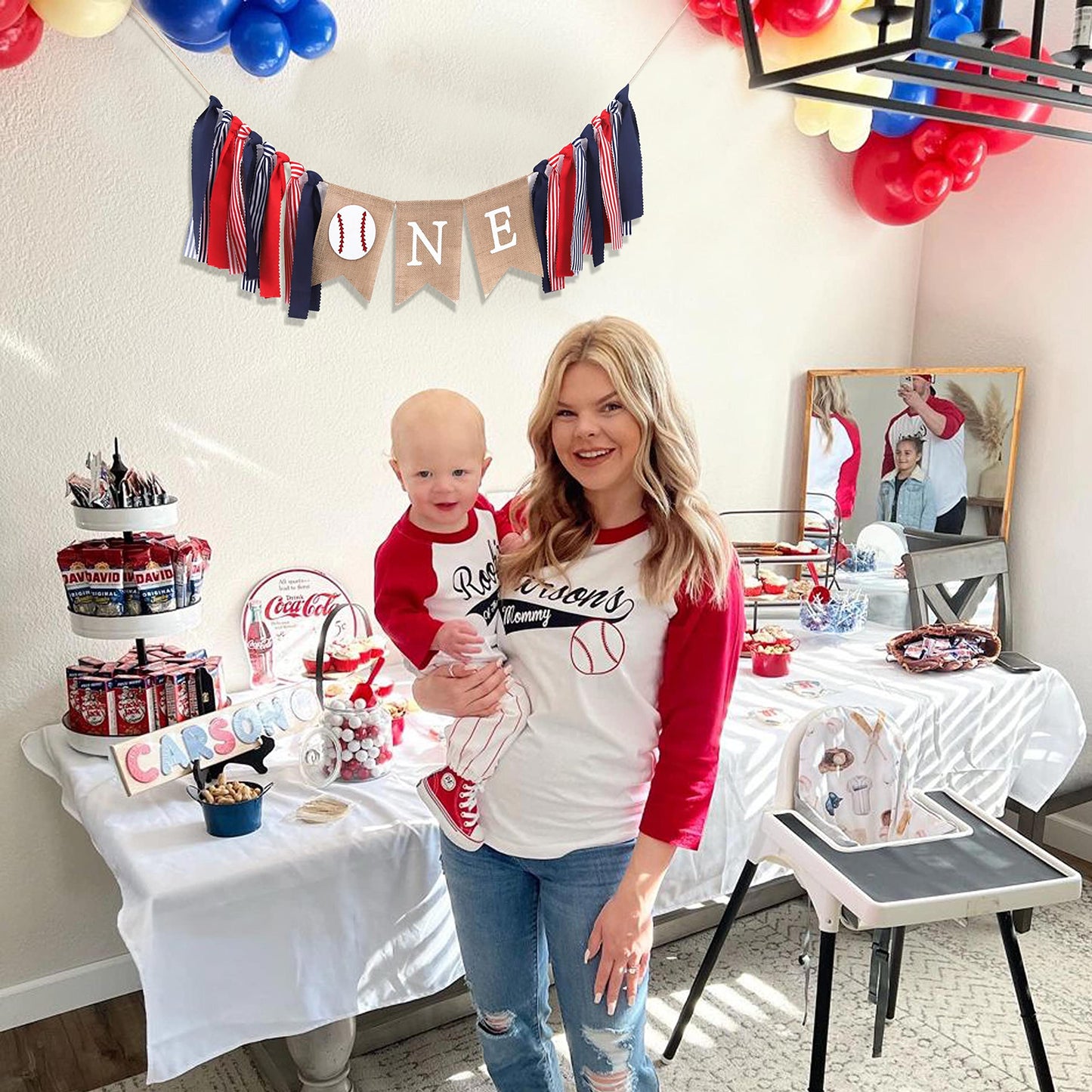 WAOUH Baseball 1st Birthday Banner - High Chair Decoration, Plastic, All-Star Theme, Ideal for Little All-Star Celebrations