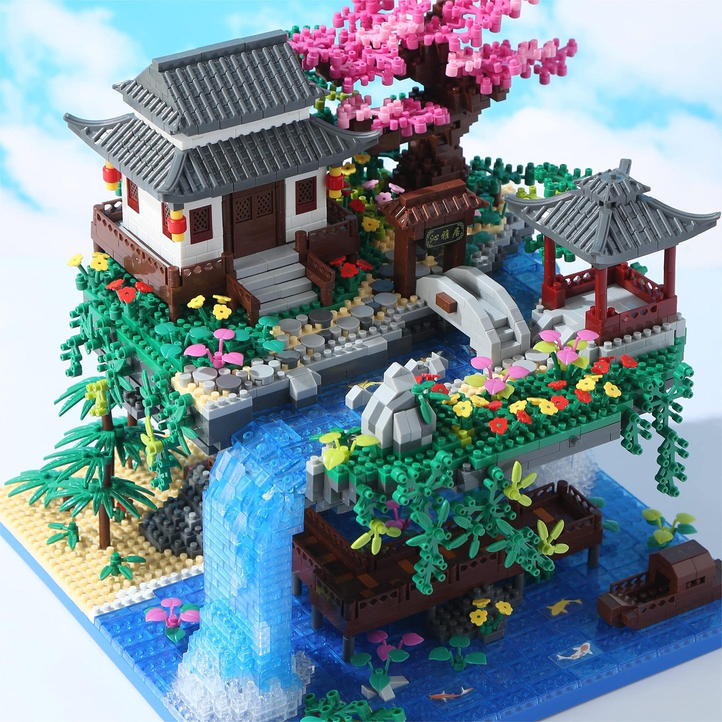 Yushinv Cherry Blossom Tree Building Set - 3320 Pcs, Large Size, Plastic, Symphony Model with Gift Box and Lights