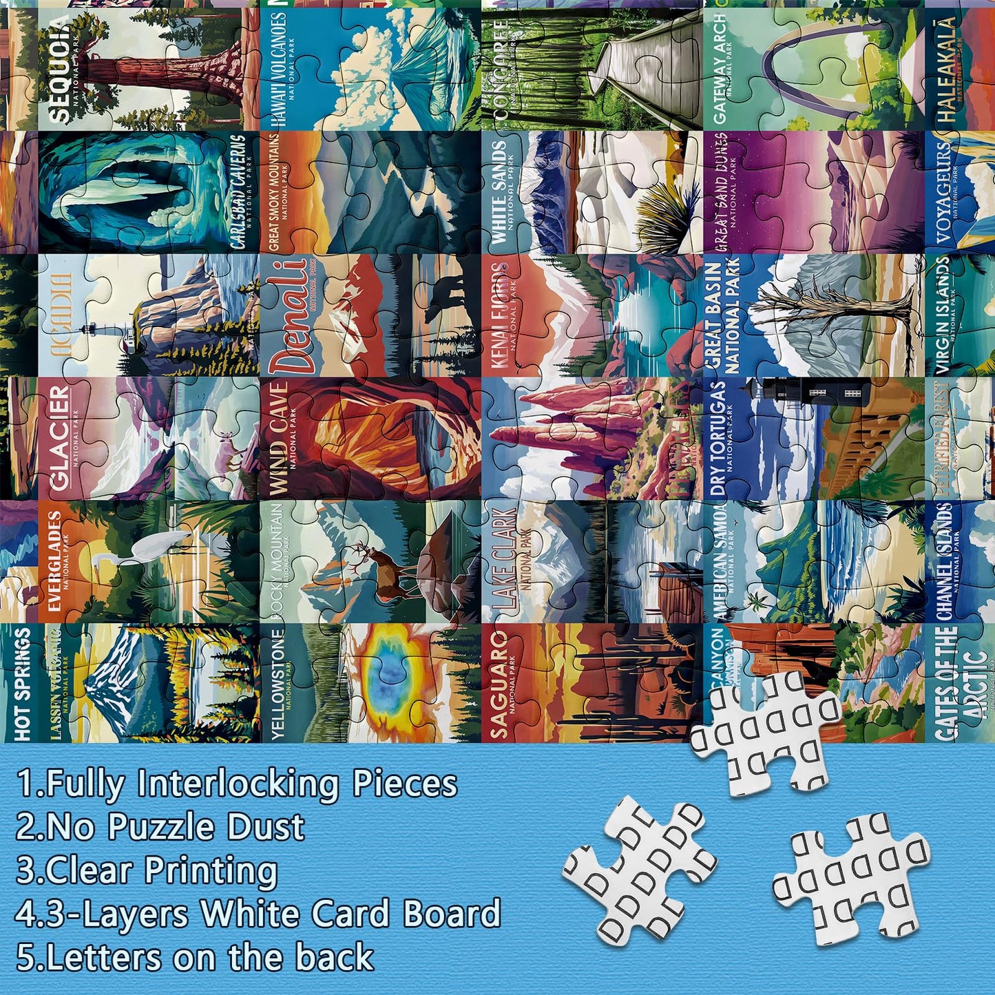 Buhah National Parks Puzzles For Adults 1000 Pieces Nature Travel Landscape Jigsaw Puzzles United States Hawaii Yellowstone Alas