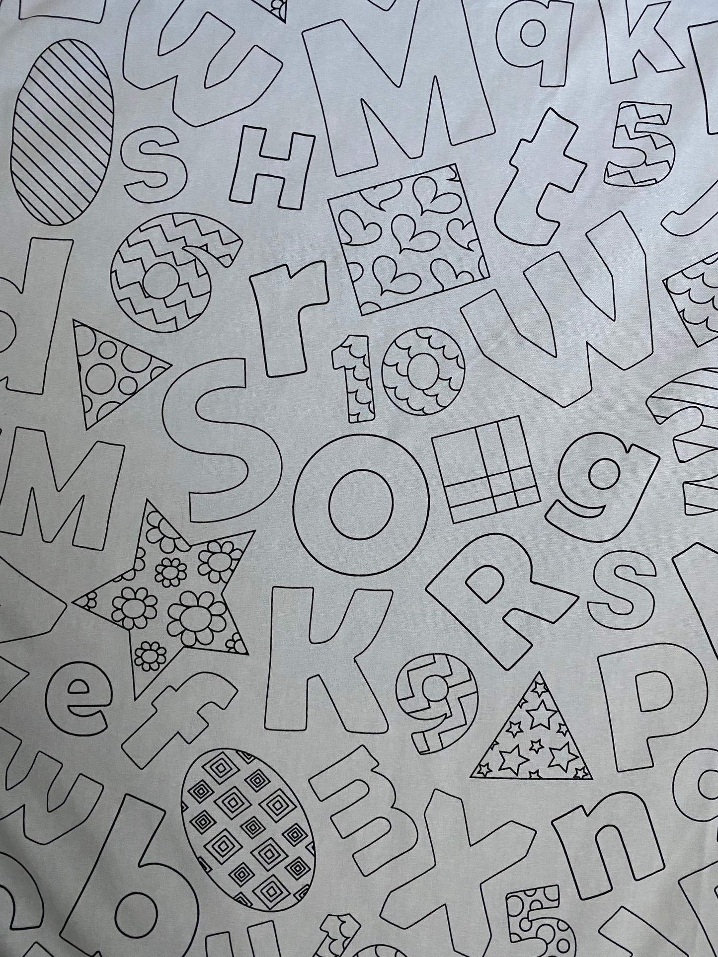 The Coloring Table - Learning Fun Design - Square Tablecloth - Fabric Coloring Tablecloth - Colorable Designs - Washable And Reu