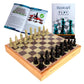 Stonkraft Handcarved Chess Board With Wooden Base - Stone Inlaid Work - Chess Game Board Set