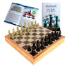 Stonkraft Handcarved Chess Board With Wooden Base - Stone Inlaid Work - Chess Game Board Set