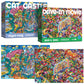 Antelope 2 In 1 1000 Piece Puzzle Bundle - Cat Castle - 1000 Piece Jigsaw Puzzle Bundle With Drive In Movie - 1000 Piece Jigsaw Puzzle