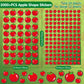 Linaye 2000 Count Apples Stickers For Kids, 24 Sheets Apple Shape Stickers For Teacher Reward Stickers, Cute Fruit Stickers Mini