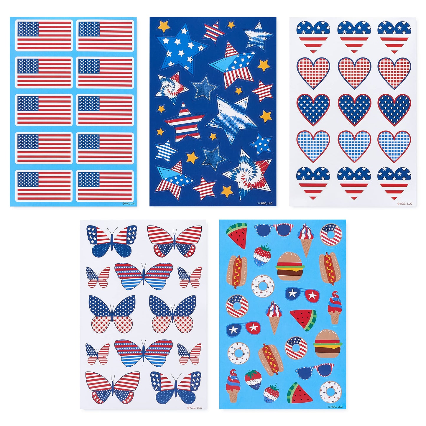American Greetings Patriotic Stickers, American Flag And Summer Treats (20-Count)