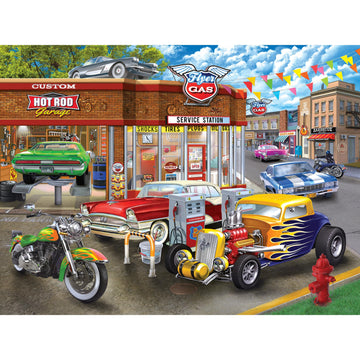 Roseart - American Nostalgia - Hot Rod Garage - 550 Piece Jigsaw Puzzle For Adults