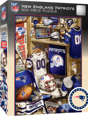 Masterpieces Game Day 500 Piece Jigsaw Puzzle For Adults - Nfl New England Patriots Locker Room - 15'X21'