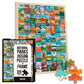 National Parks Puzzle for Adults with Frame 500 Pieces, Hand-Drawn Illustrations of National Parks, Zion, Yellowstone, Yosemite,